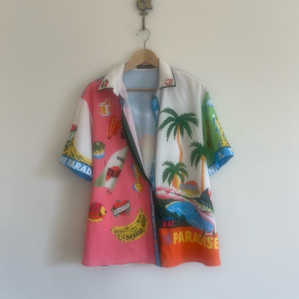 Colorful Tropical Print Women's Jumpsuit - Picture 4 of 13